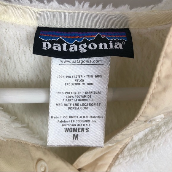 Patagonia ivory white Re Tool snap pullover fleece size M - Picture 6 of 9